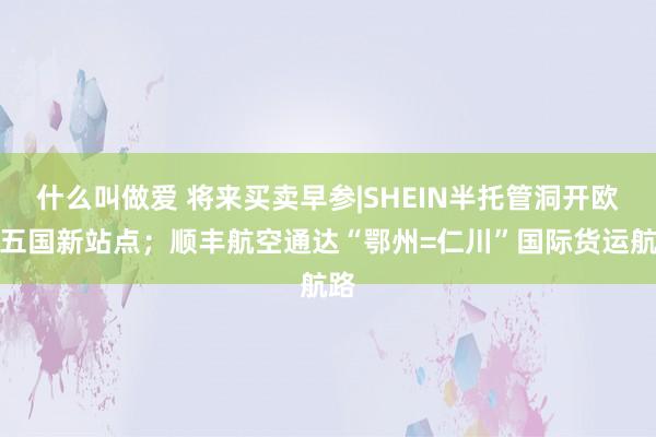 什么叫做爱 将来买卖早参|SHEIN半托管洞开欧洲五国新站点；顺丰航空通达“鄂州=仁川”国际货运航路