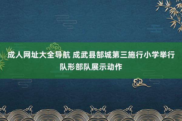 成人网址大全导航 成武县郜城第三施行小学举行队形部队展示动作